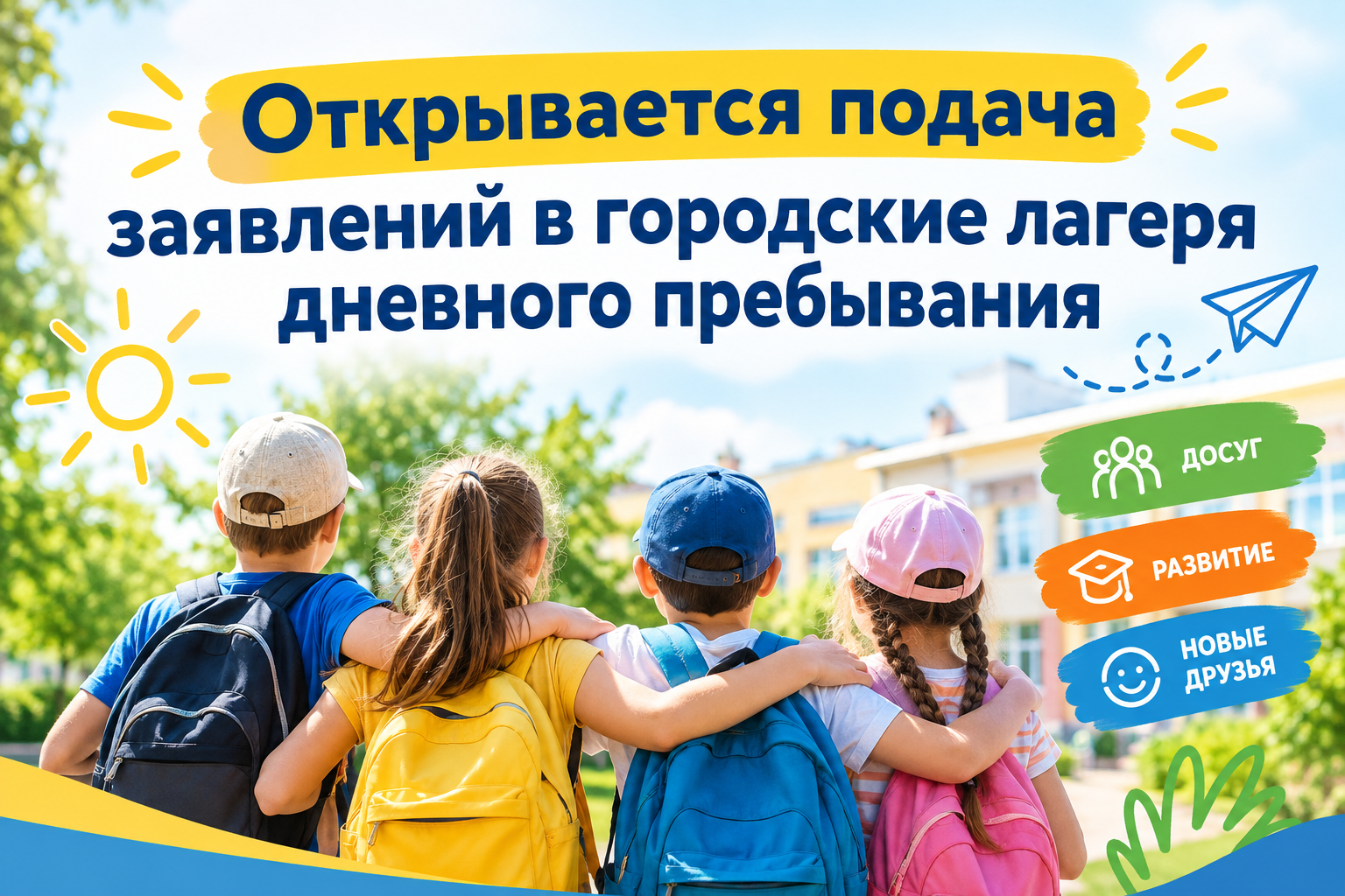 Открывается подача заявлений в городские лагеря дневного пребывания